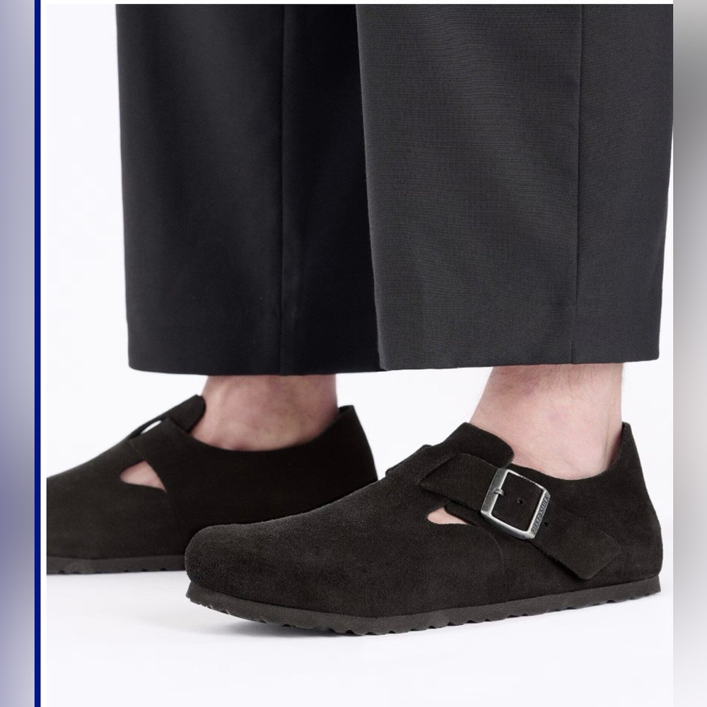 Birkenstock London Black Suede / leather Buckle shoes size 7-7.5 - Picture 9 of 10